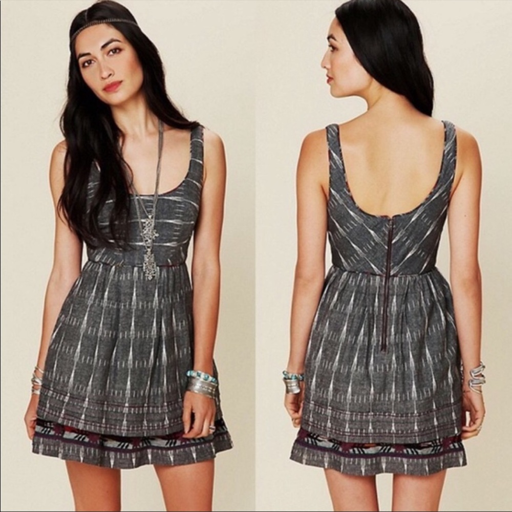 Free People New Romantics Weathervane Ikat Tribal Dress